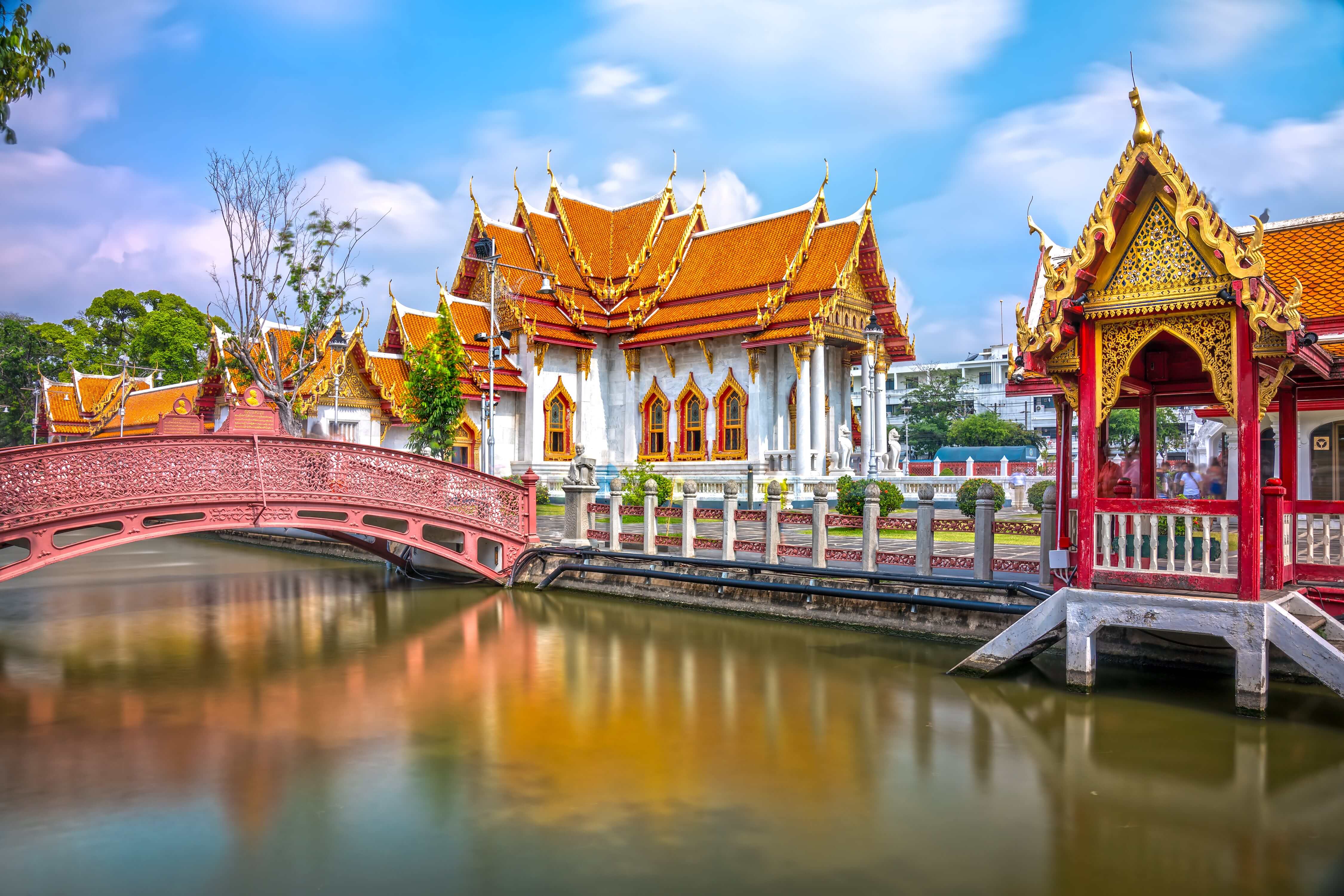 The Bangkok Marble Temple, Wat Benchamabophit Dusit wanaram. Bangkok, Thailandia.